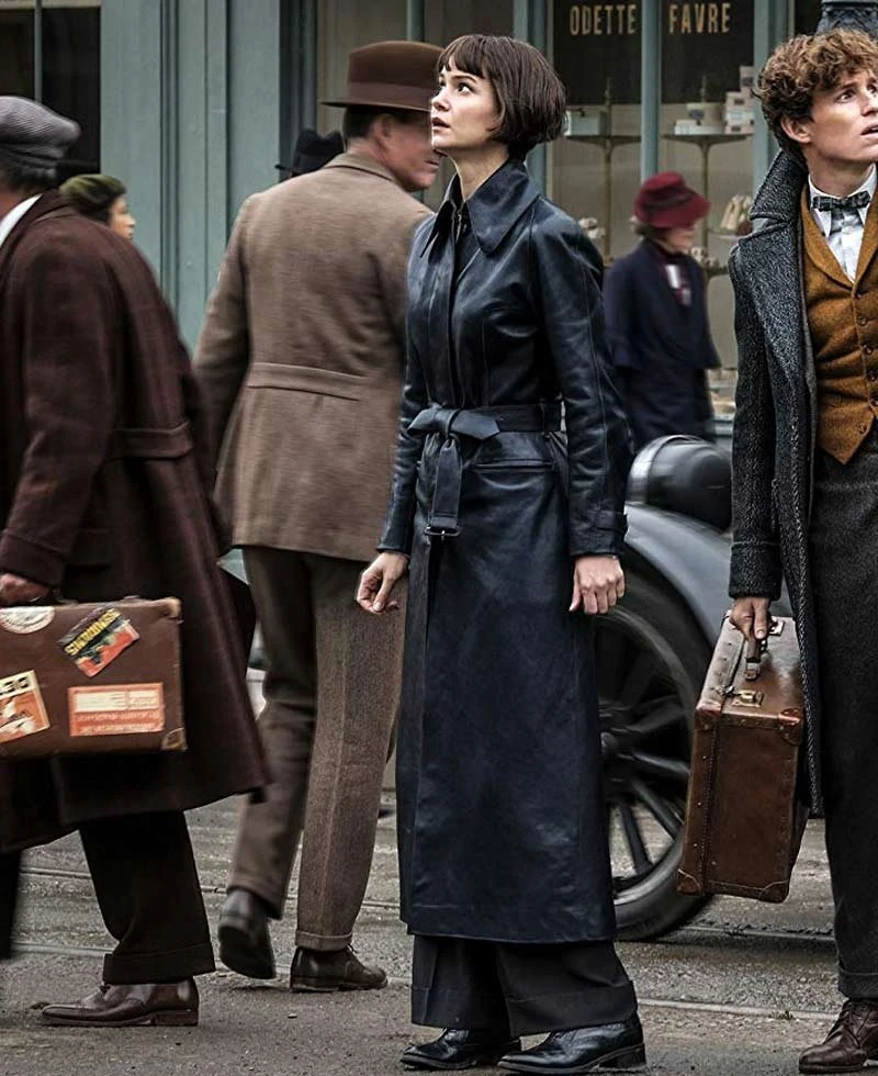 Fantastic Beasts 2 Tina Goldstein Trench Leather Coat - Image 2