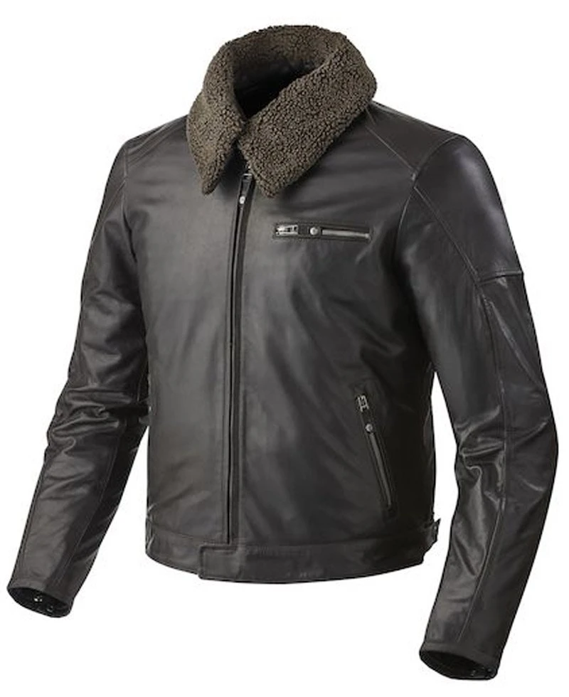 Men's Pilot Fur Black Leather Jacket