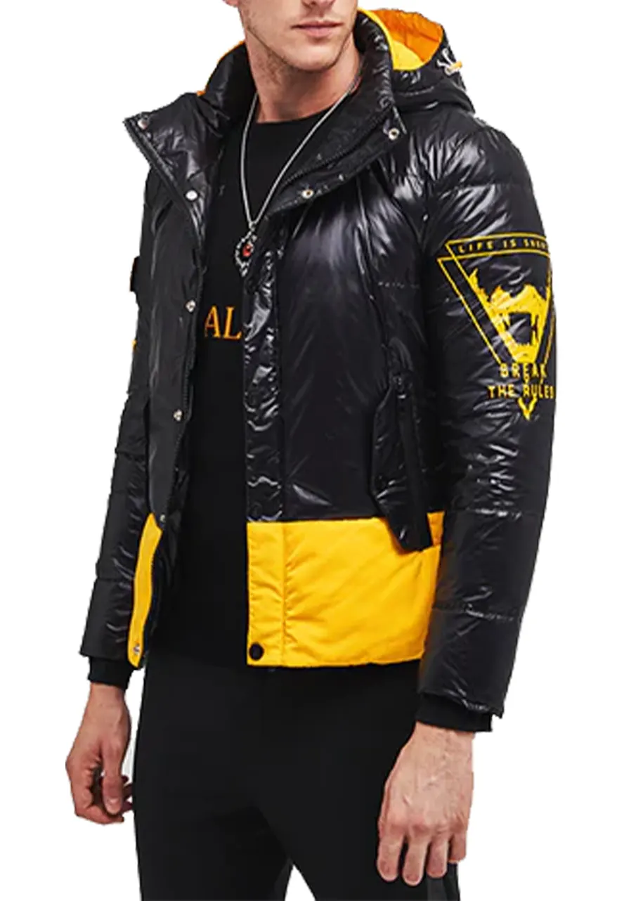 Cyberpunk Hooded Yellow Block Jacket - Image 3