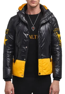 Cyberpunk Hooded Yellow Block Jacket