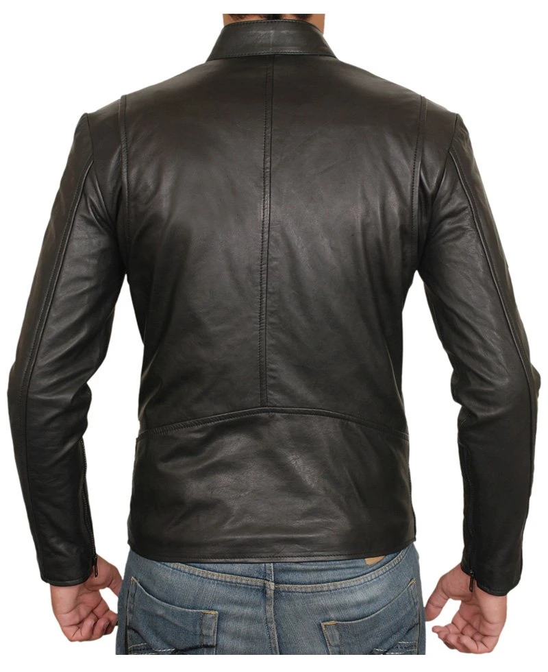 Tony Stark Black Leather Jacket - Image 2