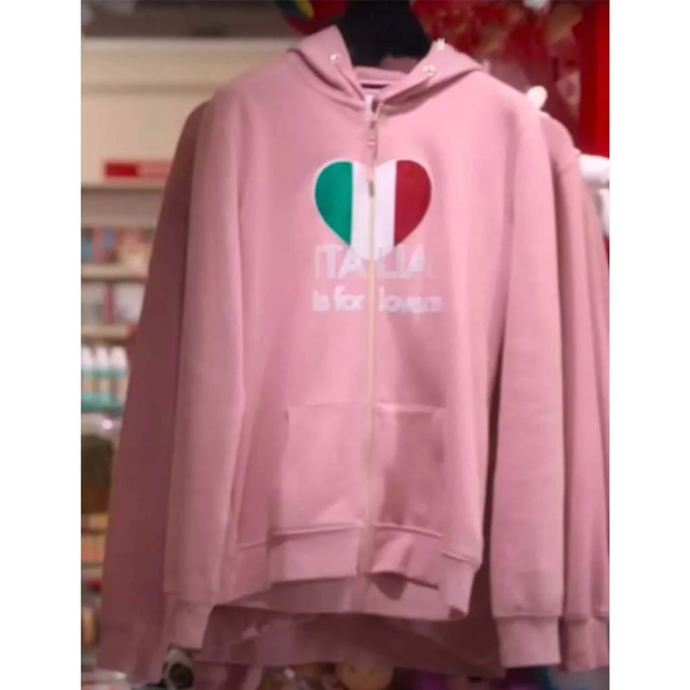 Italia Is For Lovers Pink Hoodie - Image 4
