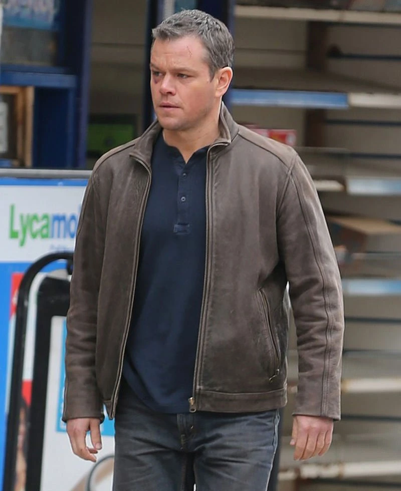 Matt Damon Jason Bourne Distressed Brown Leather Jacket - Image 6
