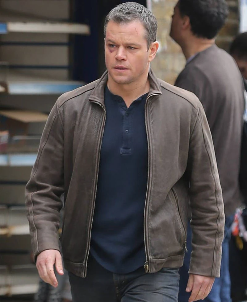 Matt Damon Jason Bourne Distressed Brown Leather Jacket - Image 4