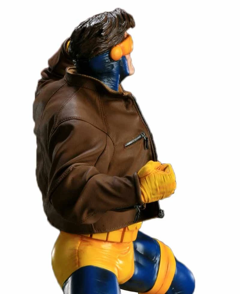 Cyclops Jim Lee Brown Leather Jacket - Image 2