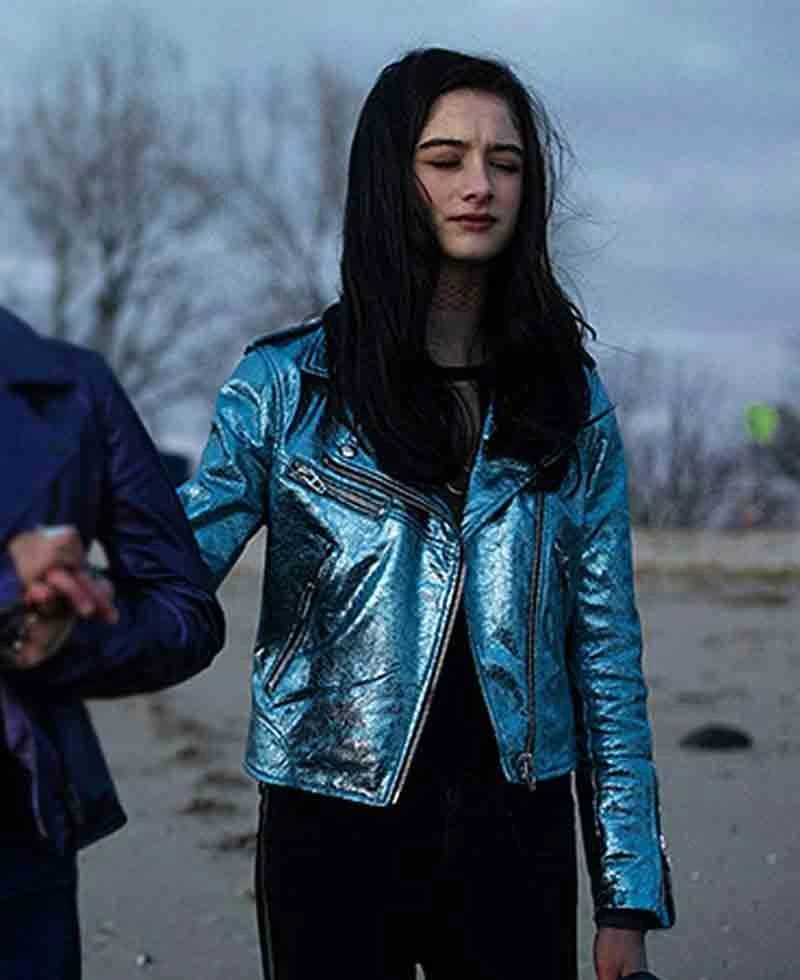 Vox Lux Albertine Blue Leather Jacket - Image 2