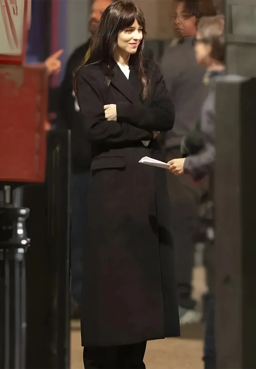 Madame Web 2024 Dakota Johnson Black Coat