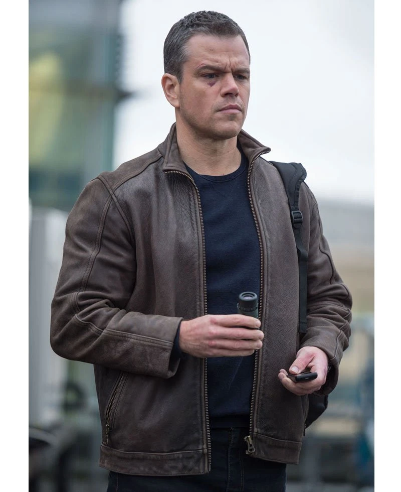 Matt Damon Jason Bourne Distressed Brown Leather Jacket - Image 9
