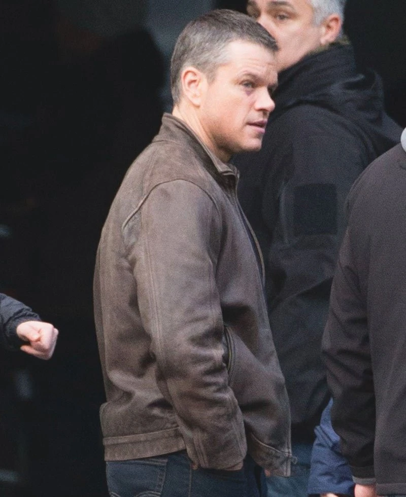 Matt Damon Jason Bourne Distressed Brown Leather Jacket - Image 11