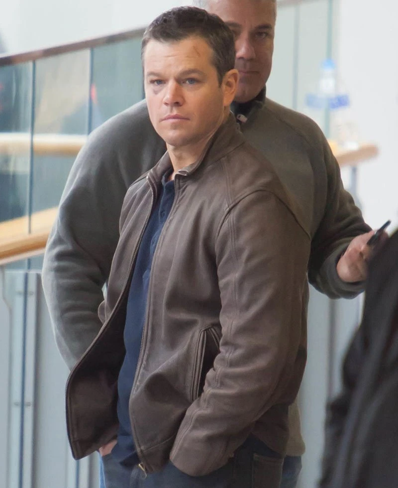 Matt Damon Jason Bourne Distressed Brown Leather Jacket - Image 10