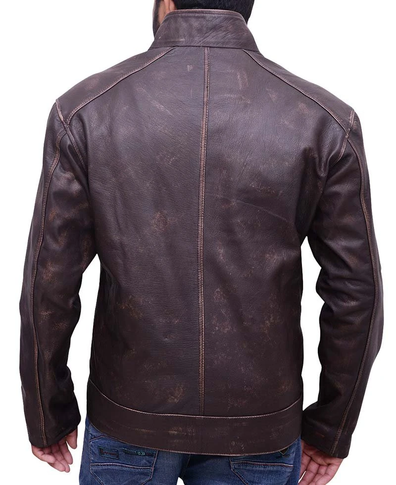 Matt Damon Jason Bourne Distressed Brown Leather Jacket - Image 2