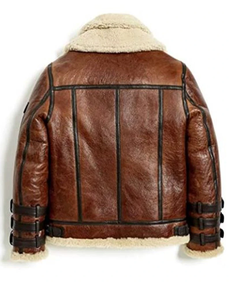 Men's B3 Aviator Shearling Brown Leather Jacket - Image 2