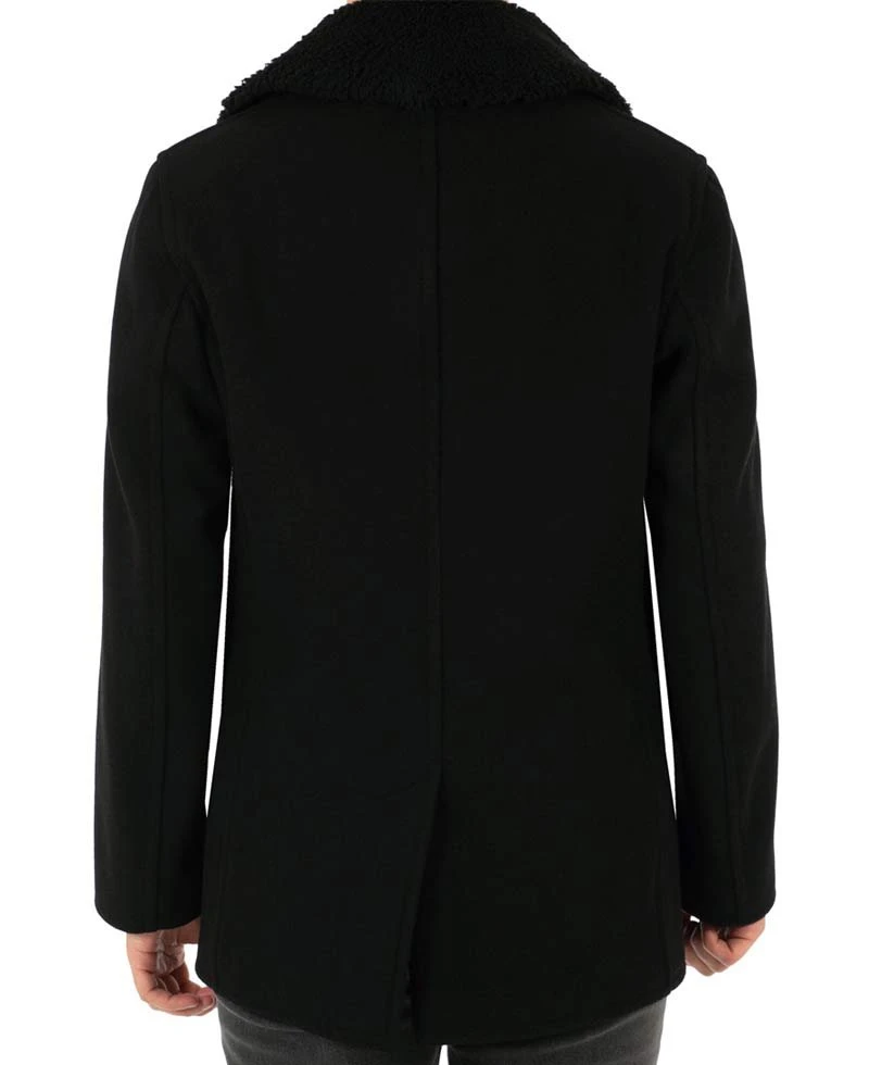 Men's Causal Wear Black Wool Peacoat - Image 3