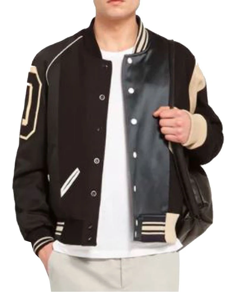Men's Maison Margiela Varsity Bomber Black Jacket - Image 2