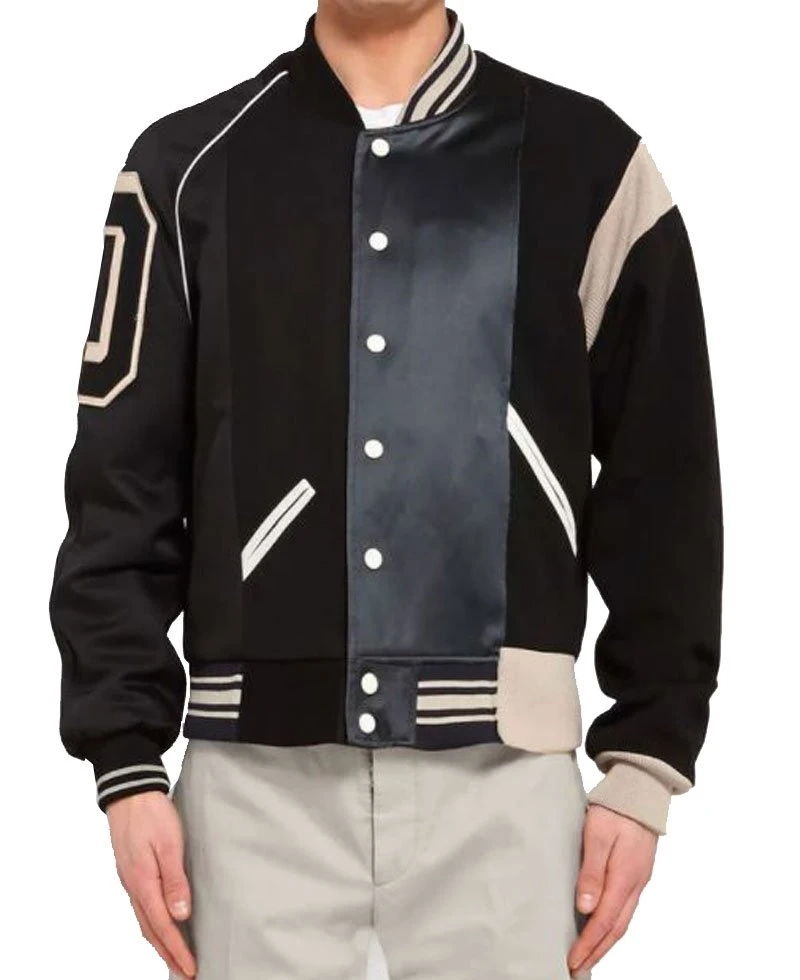 Men's Maison Margiela Varsity Bomber Black Jacket - Image 3