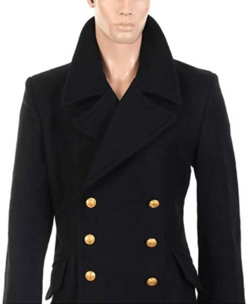 Men's Naval Black Great Coat - Image 3