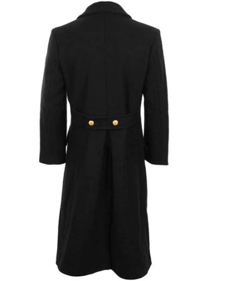 Men's Naval Black Great Coat - Image 4
