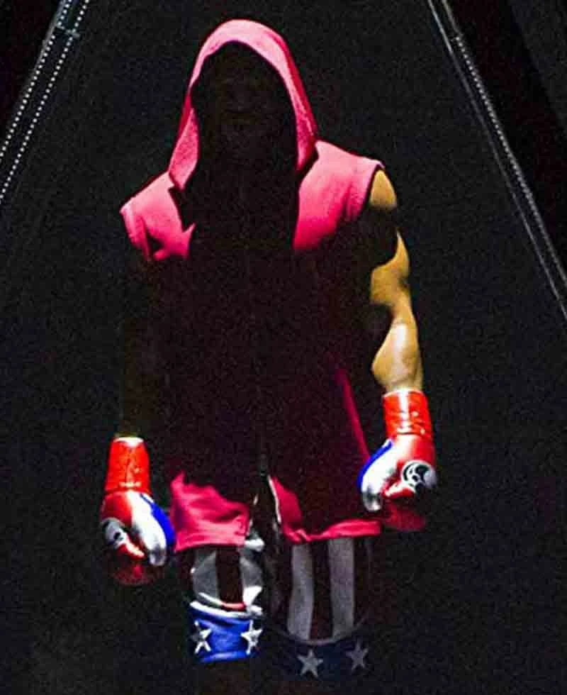 Michael B Jordan Creed II Red Vest Hoodie - Image 2