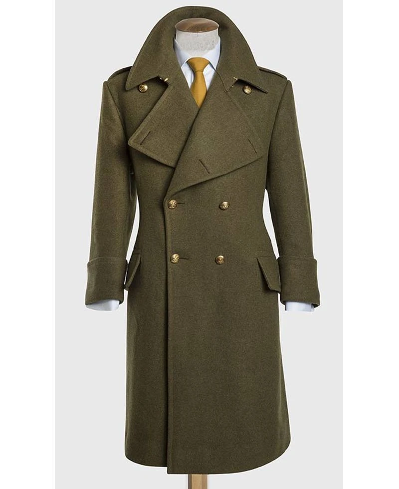 Men's Double Breasted British Military Coat