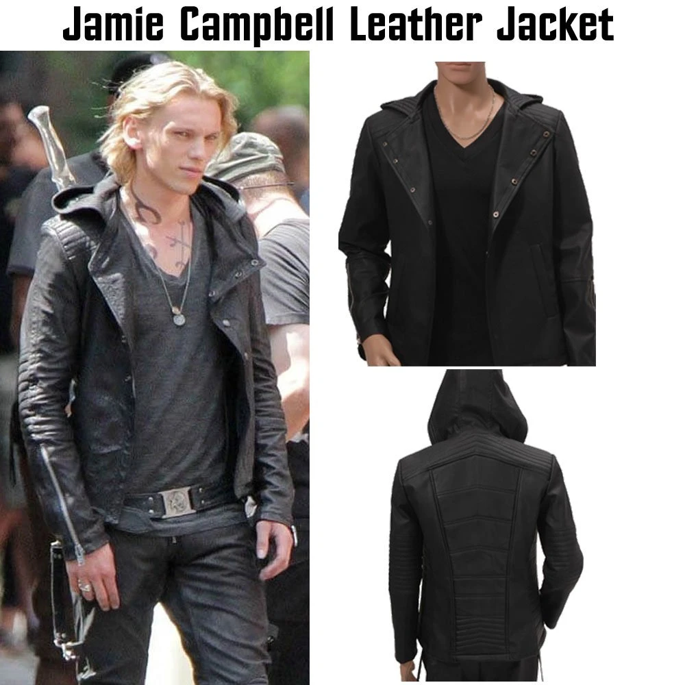 Jamie Campbell Bower The Mortal Instruments Leather Jacket - Image 4