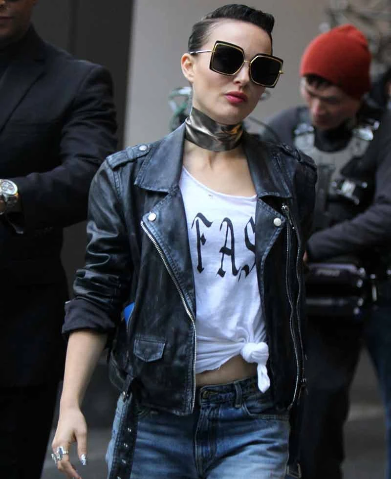Vox Lux Natalie Portman Black Leather Jacket - Image 4