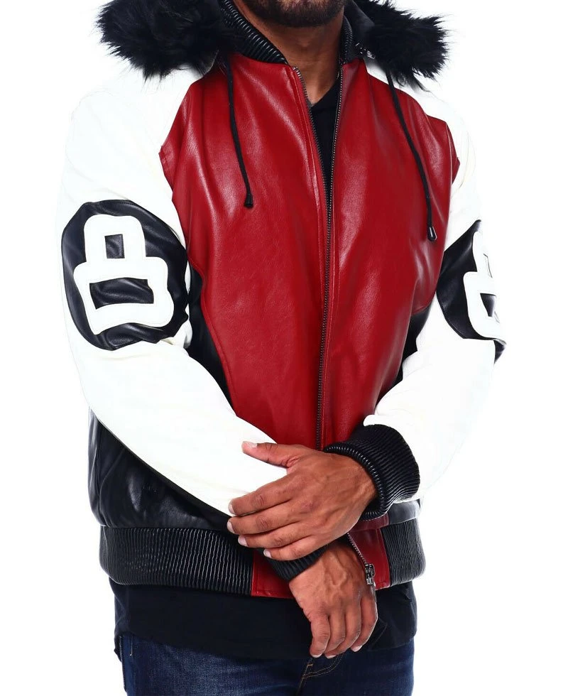 8 Ball Robert Phillipe Leather Jacket With Fur Hood - Image 2