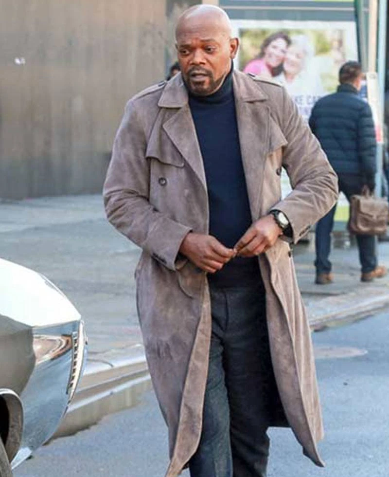 Samuel L Jackson Shaft Suede Leather Coat - Image 3