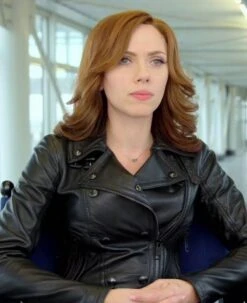 Scarlett Johansson Civil War Black Leather Jacket