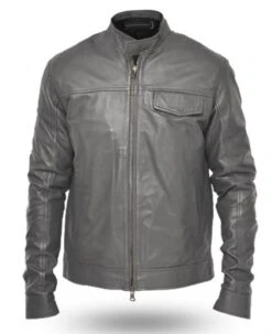 Transformers 3 Movie Shia Labeouf Grey Leather Jacket