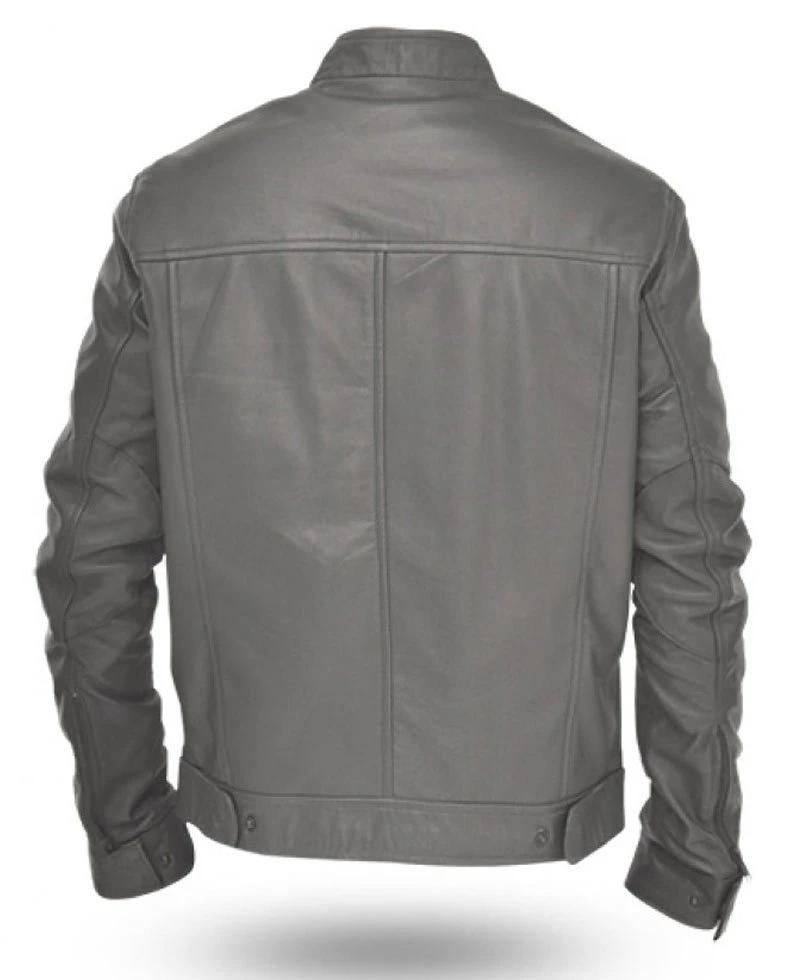 Transformers 3 Movie Shia Labeouf Grey Leather Jacket - Image 2
