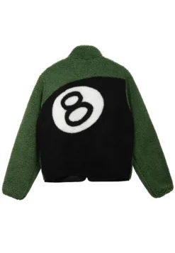Stussy 8 Ball Sherpa Green Fleece Jacket