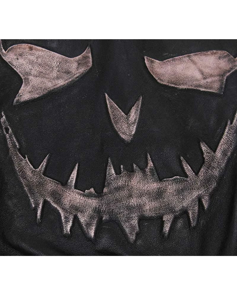 Joker Face The Killing Leather Jacket With Hoodie - Image 3