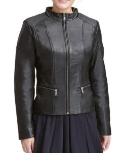Women's Promo Scuba Casual Black Leather Jacket