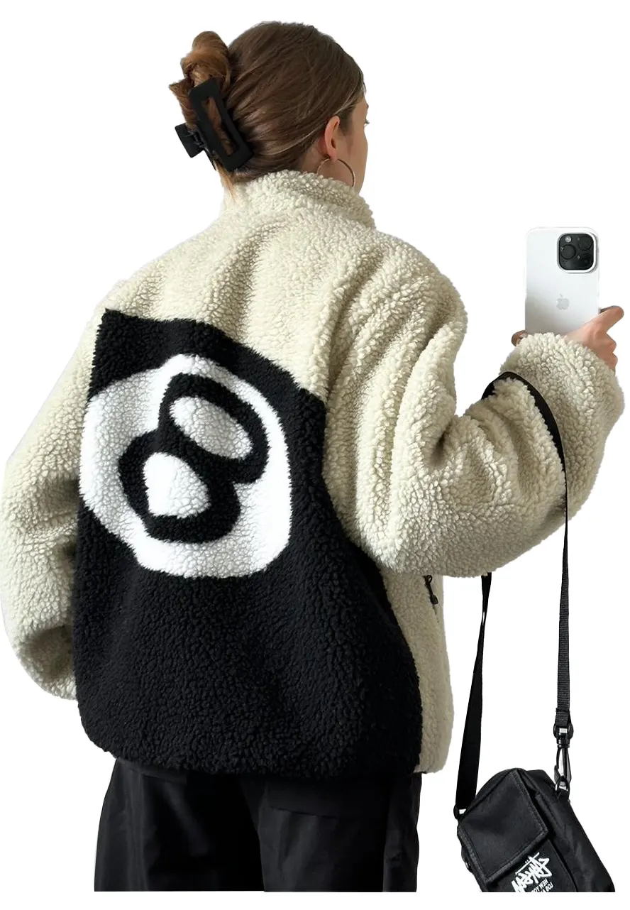Stussy 8 Ball Sherpa Fleece Jacket - Image 6