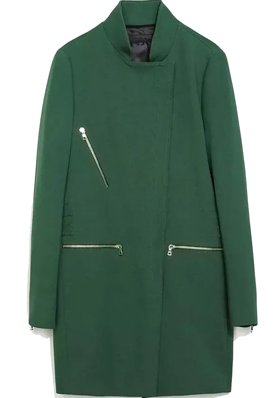 Bates Motel S03 Olivia Cooke Green Coat