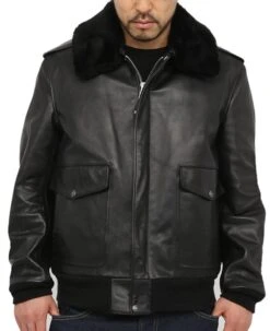 Drake Bomber Black Leather Jacket