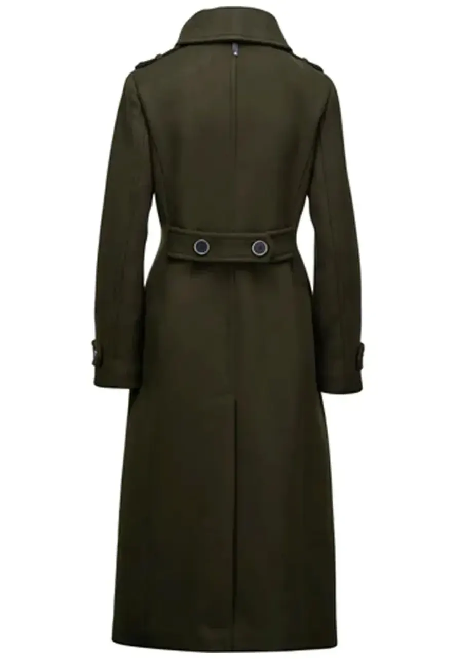 Women’s Double Face Elodie Military Green Coat - Image 2