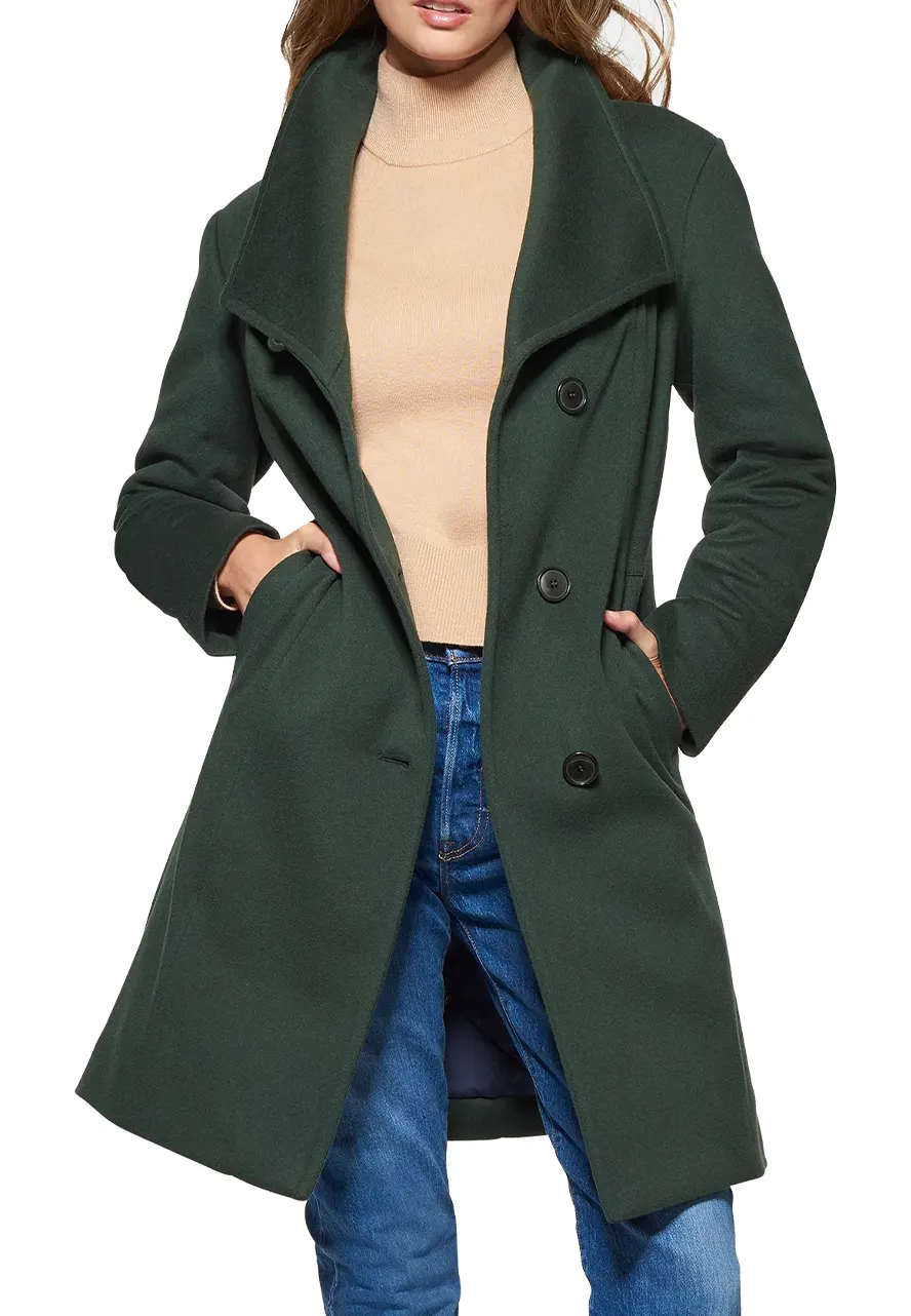 Super Fine Virgin Green Wool Coat