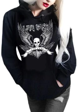 Live Fast Skull Tattoo Halloween Hoodie
