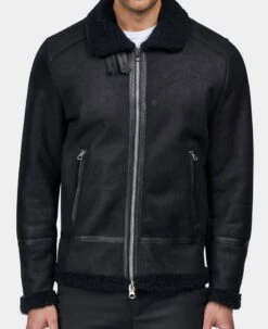 James Longman Black Shearling Jacket