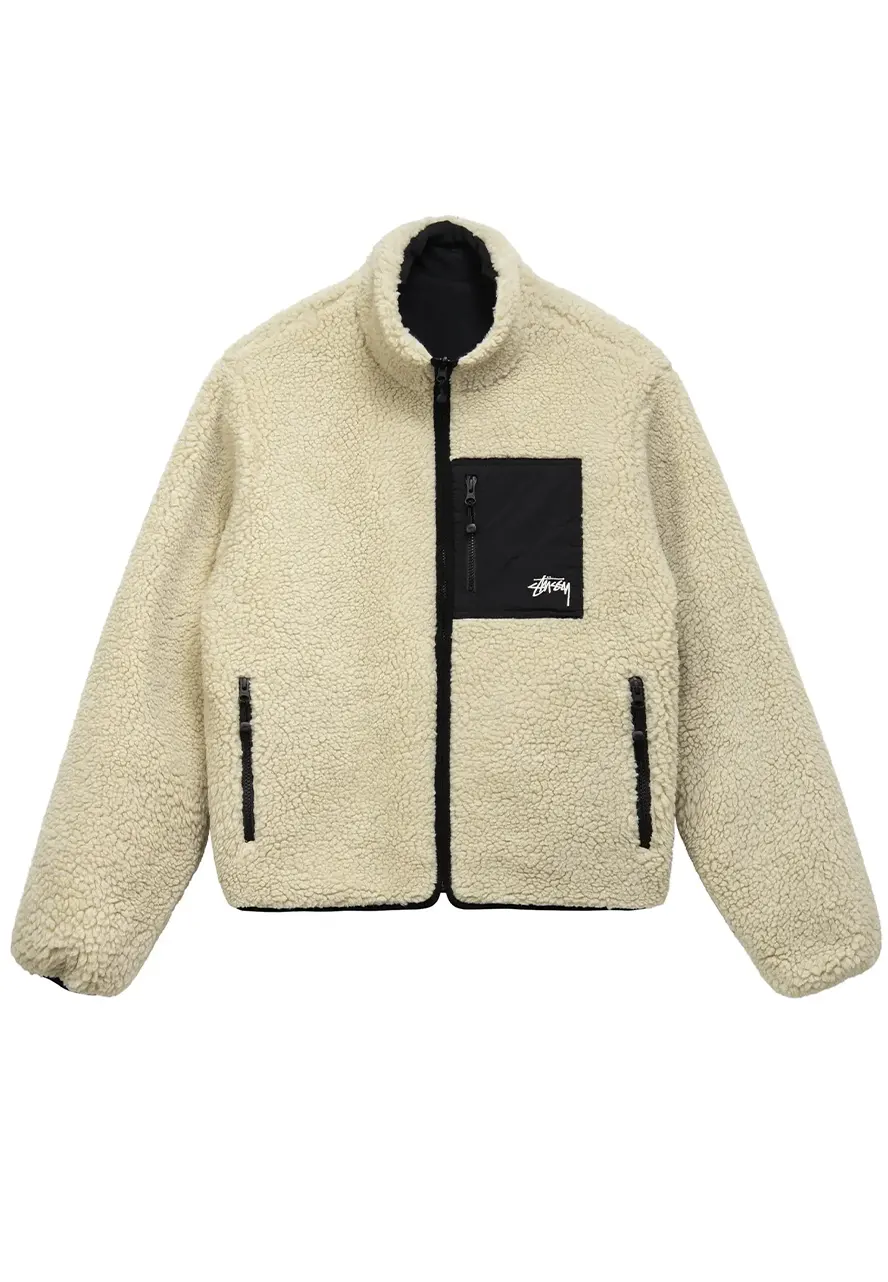 Stussy 8 Ball Sherpa Fleece Jacket - Image 2