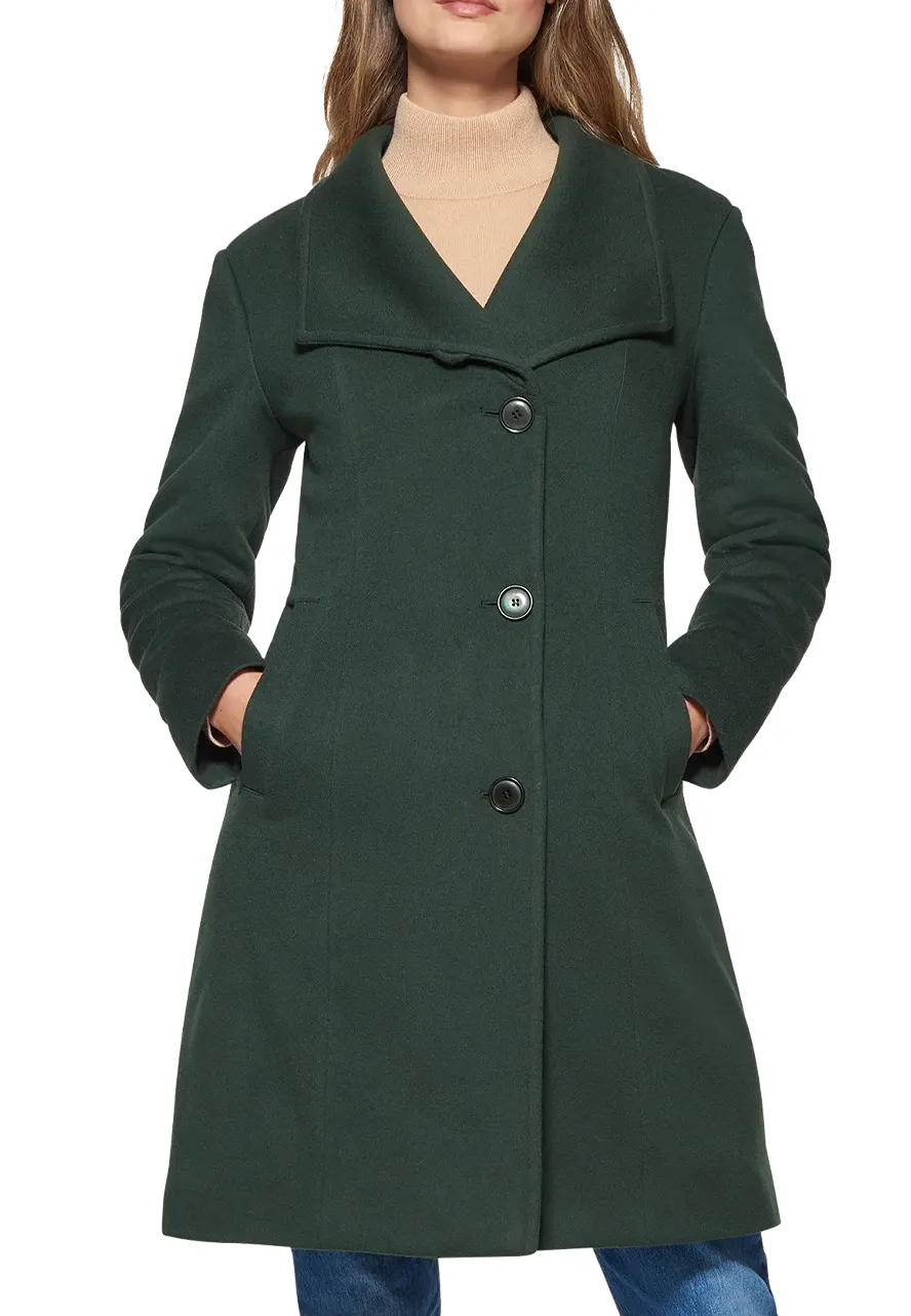 Super Fine Virgin Green Wool Coat - Image 4