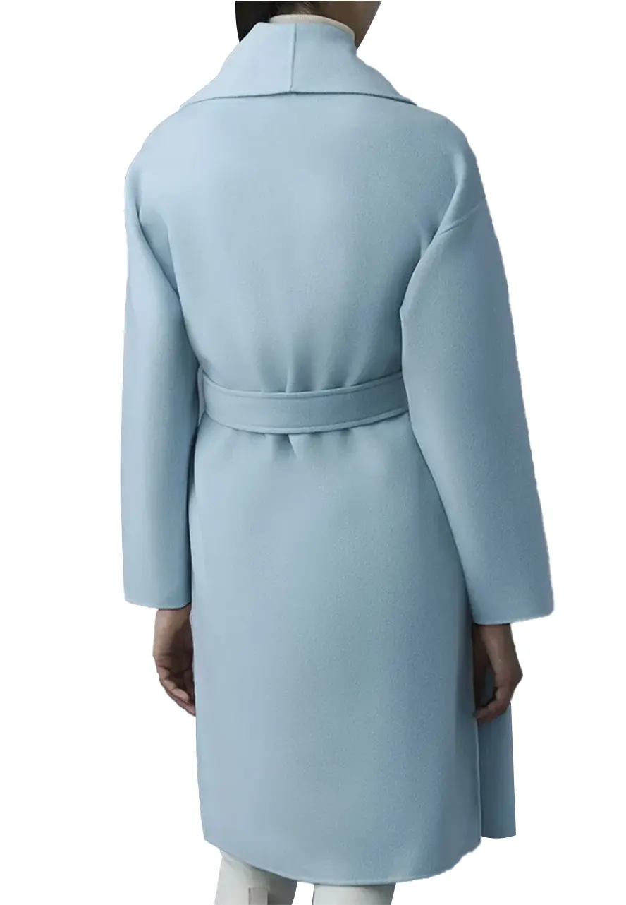 Women’s Thalia Light Blue Wool Coat - Image 2