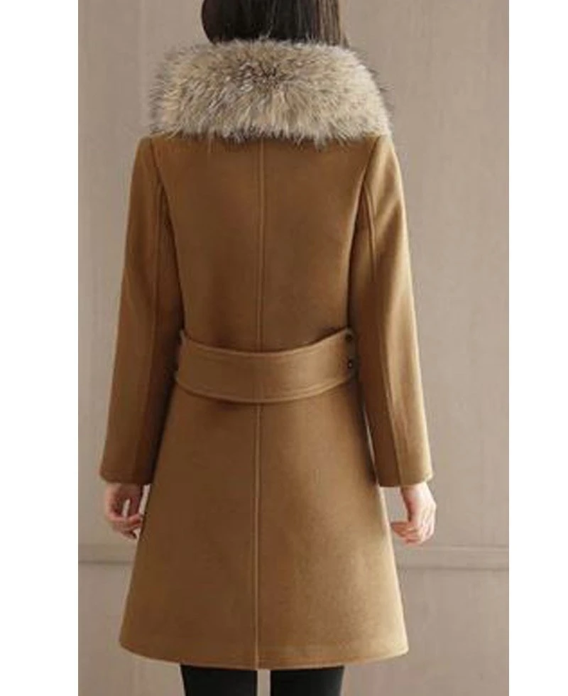 Women's Winter Single Button Wool Coat - Image 2