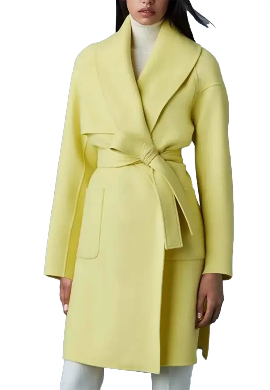 Women’s Thalia Palm Line Wool Coat - Image 3